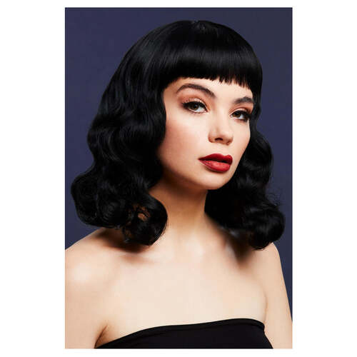 Black Fever Bettie Wig with Short Fringe