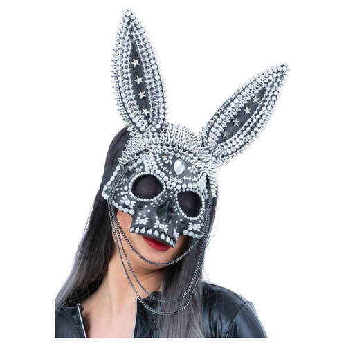 Fever Jewelled Skeleton Bunny Mask