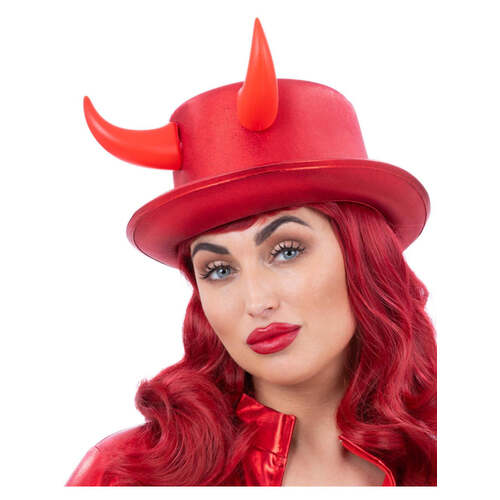 Fever Deluxe Red Devil Metallic Top Hat