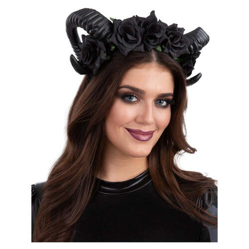 Black Demon Floral Headband