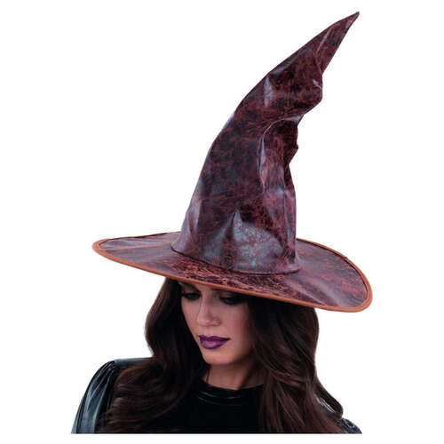 Distressed Mock Leather Wizard Hat