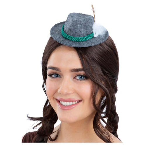 Grey Mini Bavarian Trenker Hat