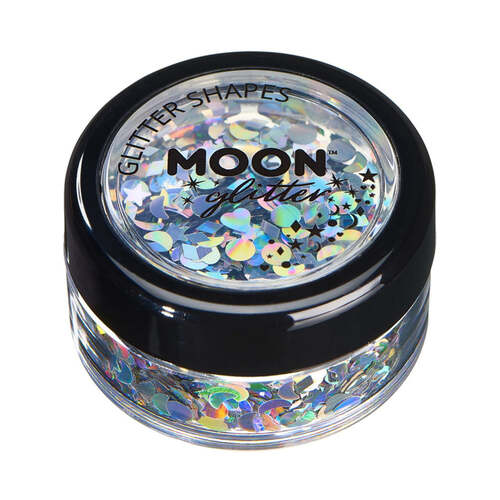 Moon Glitter Holographic Glitter Shapes Silver