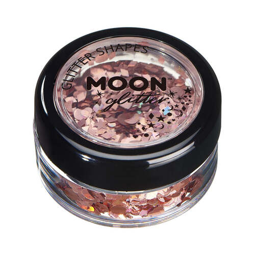 Moon Glitter Holographic Glitter Shapes Rose Gold