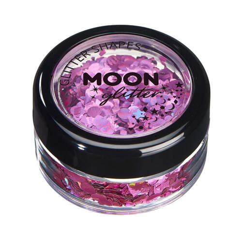 Moon Glitter Holographic Glitter Shapes Pink