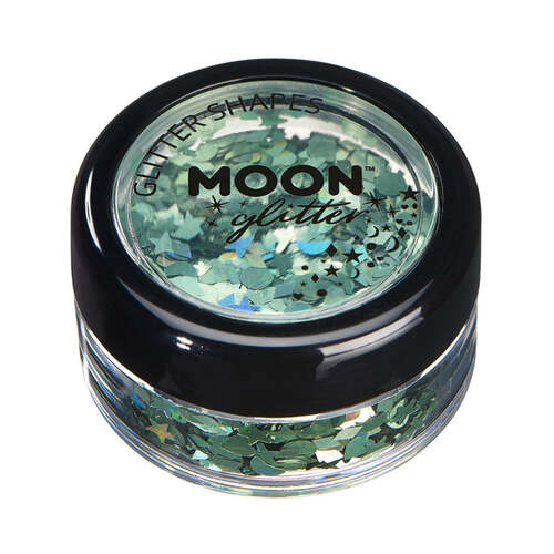 Moon Glitter Holographic Glitter Shapes Green