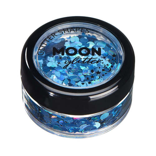 Moon Glitter Holographic Glitter Shapes Blue