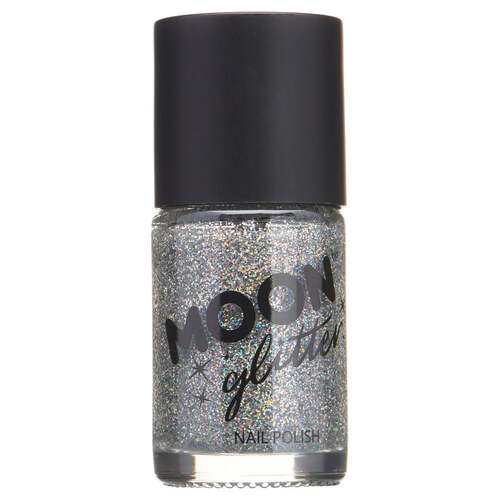 Moon Glitter Holographic Nail Polish Silver