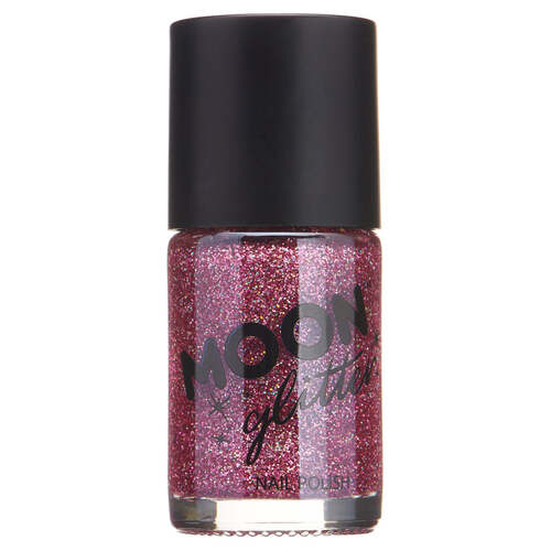 Moon Glitter Holographic Nail Polish Pink