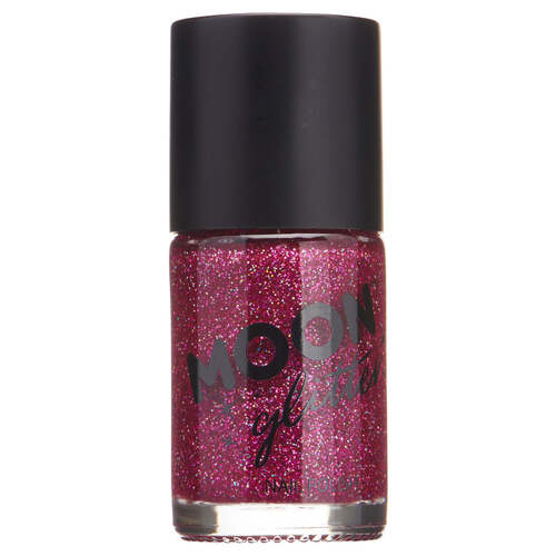 Moon Glitter Holographic Nail Polish Fuchsia