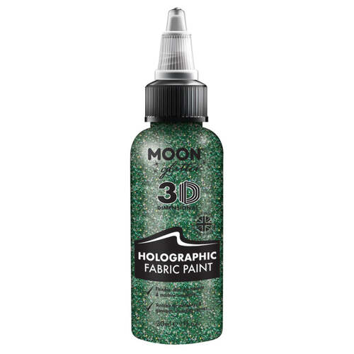 Moon Glitter Holographic Glitter Fabric Paint Green