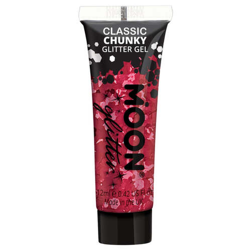 Moon Glitter Classic Chunky Glitter Gel Red