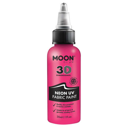 Moon Glow Neon UV Intense Fabric Paint Pink 30ml