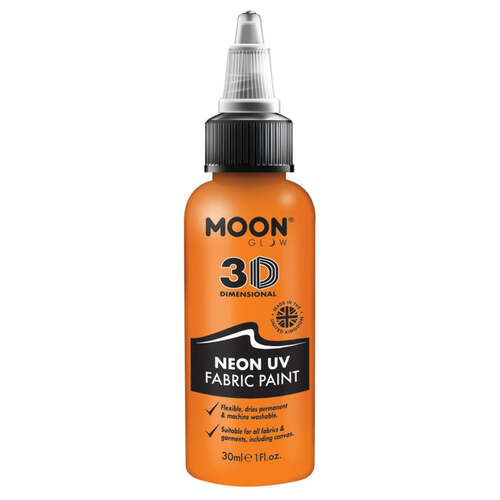 Moon Glow Neon UV Intense Fabric Paint Orange 30ml