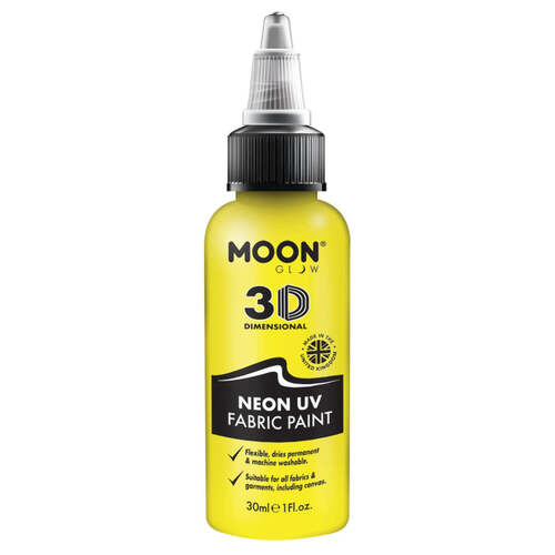 Moon Glow Neon UV Intense Fabric Paint Yellow 30ml