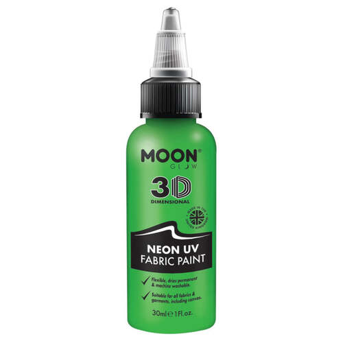 Moon Glow Neon UV Intense Fabric Paint Green 30ml