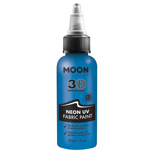 Moon Glow Neon UV Intense Fabric Paint Blue 30ml