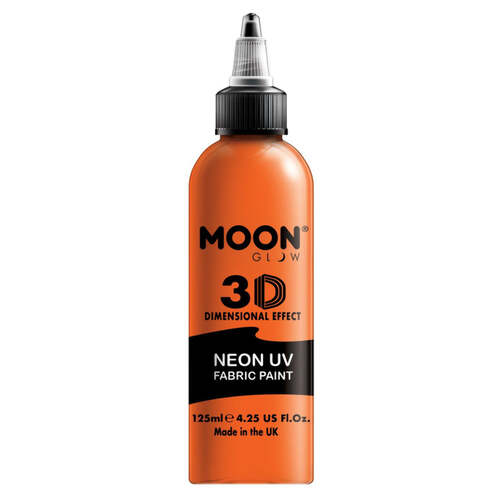 Moon Glow Neon UV Intense Fabric Paint Orange 125ml