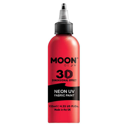 Moon Glow Neon UV Intense Fabric Paint Red 125ml