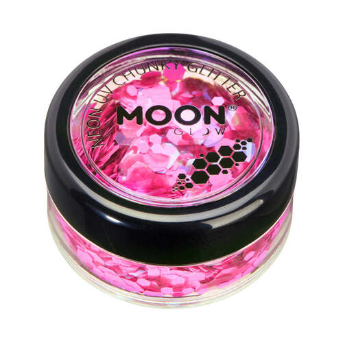 Moon Glow Neon UV Chunky Glitter Hot Pink