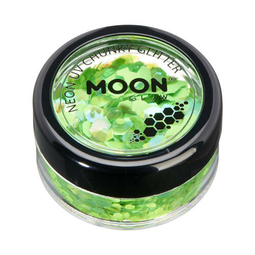 Moon Glow Neon UV Chunky Glitter Green