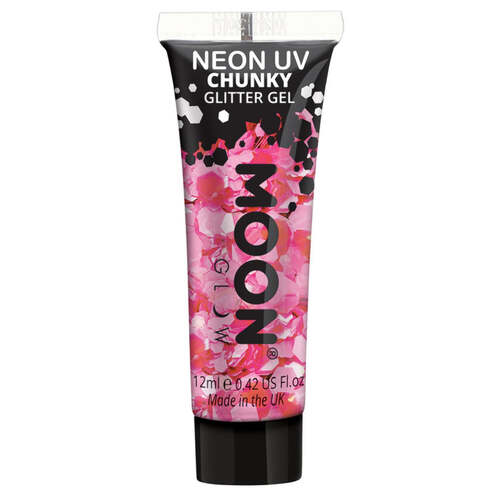 Moon Glow Neon UV Chunky Glitter Gel Hot Pink