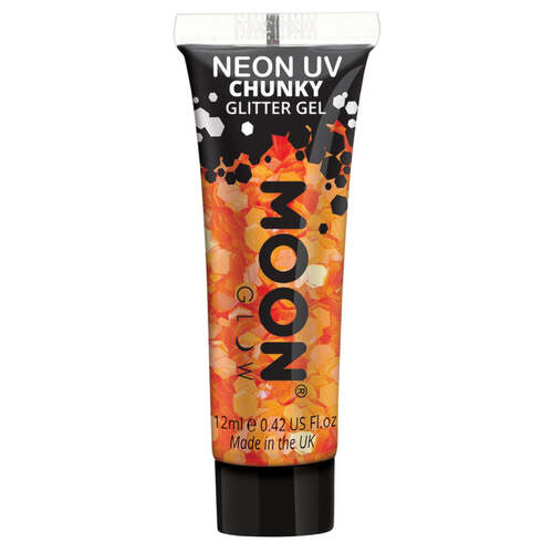 Moon Glow Neon UV Chunky Glitter Gel Orange