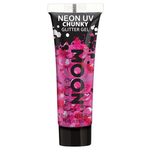 Moon Glow Neon UV Chunky Glitter Gel Magenta