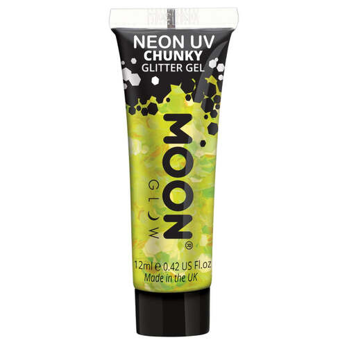 Moon Glow Neon UV Chunky Glitter Gel Yellow