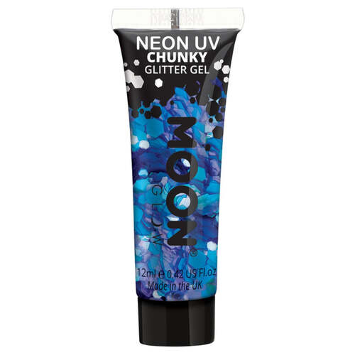 Moon Glow Neon UV Chunky Glitter Gel Blue