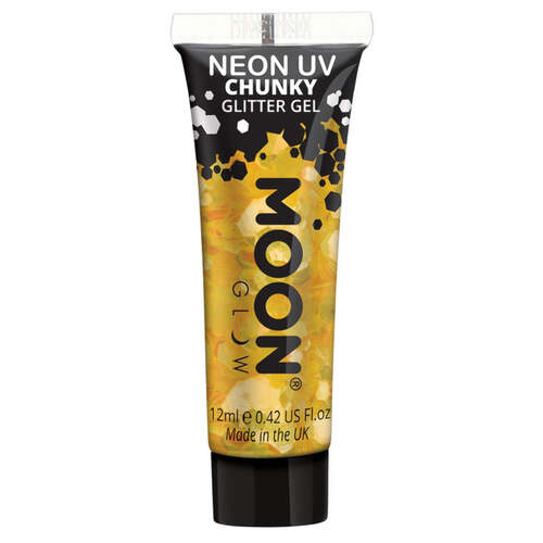 Moon Glow Neon UV Chunky Glitter Gel Golden Yellow