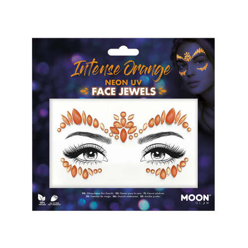 Moon Glow Face Jewels Intense Orange Neon UV