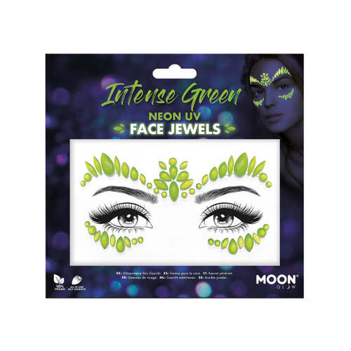 Moon Glow Face Jewels Intense Green Neon UV