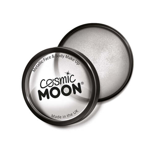 Cosmic Moon Metallic Pro Face Paint Cake Pots Silver