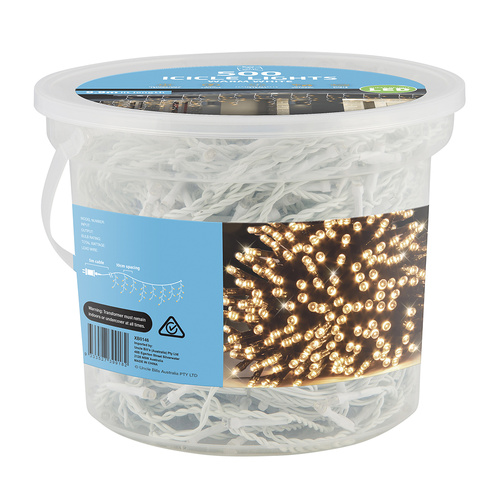 LED Icicle Flashing 500 Tub Warm White