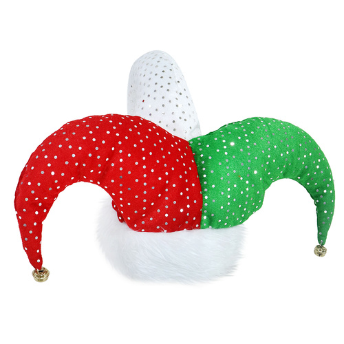 Christmas Elf Jester Hat with Jingle Bells