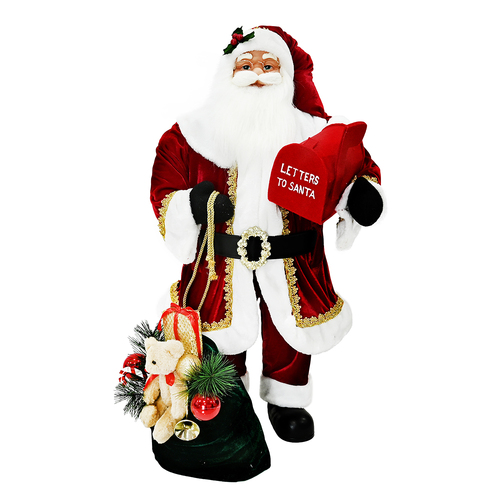 90cm Deluxe Santa with Letters Bag and Gift Sack