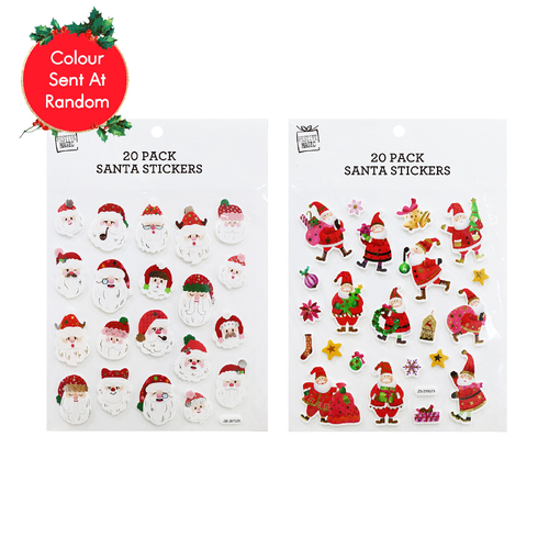 Santa Stickers Eva Foil 20pc 