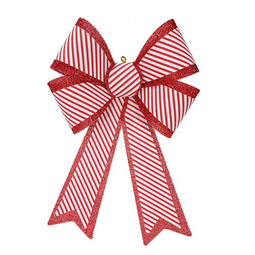 Candycane Double Layer Christmas Bow