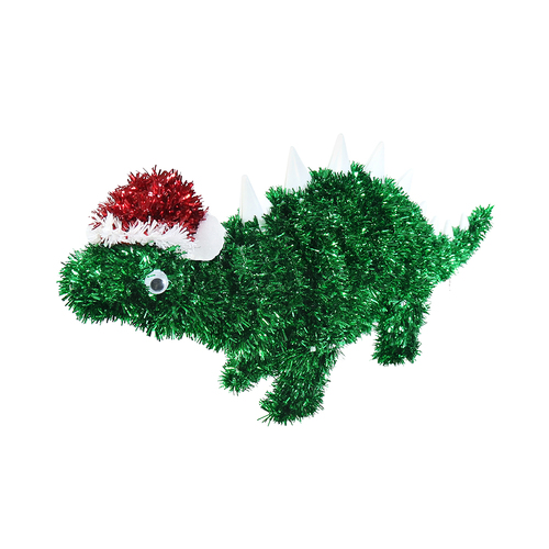 Tinsel Dinosaur Christmas Decoration - Fun Festive Ornament