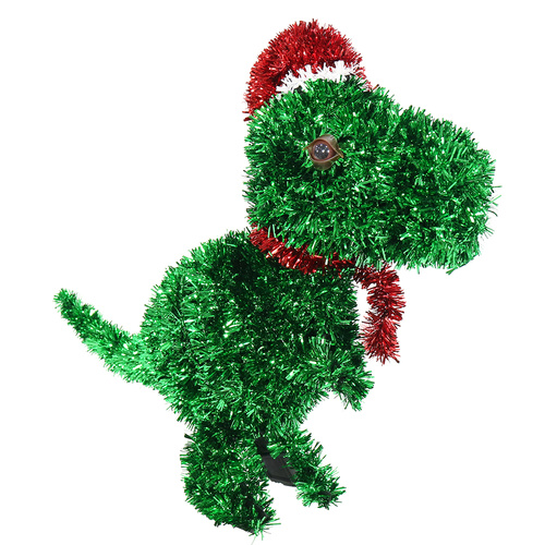 Tinsel Dinosaur Christmas Decoration