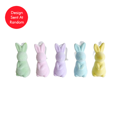 Mini Flocked Bunny 8.5cm Assorted