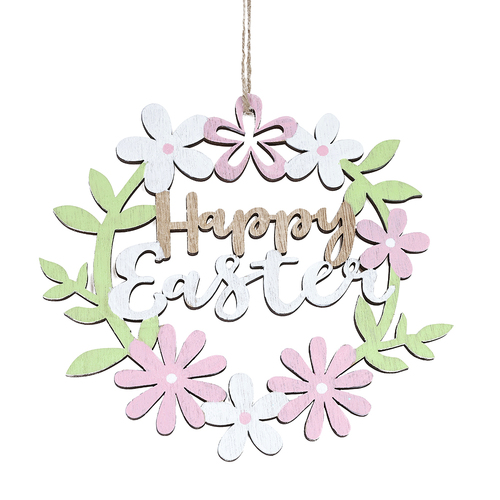 Happy Easter Floral Plaque 23cm