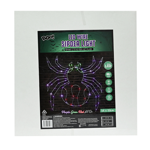 LED Light-Up Jumbo Spider  47cm Halloween Decoration Battery Operated