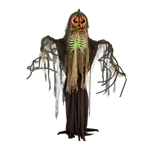 1.75m Animated Pumpkin Man ?û Halloween Prop with Lights, Sound & Shaking Motion