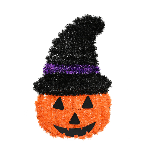 Festive Tinsel Pumpkin Decor 38cm