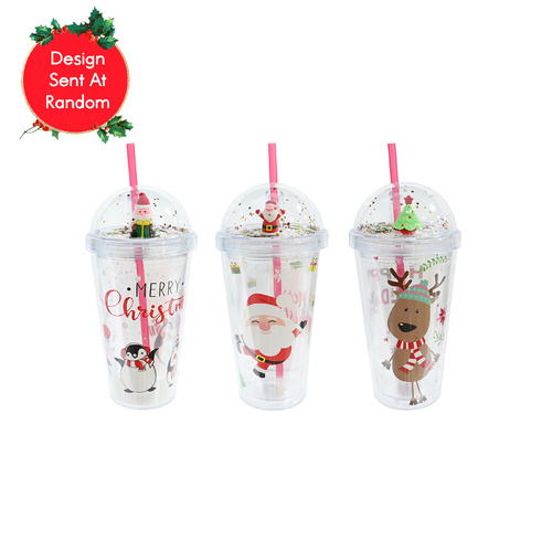 Christmas Character Tumblers with Straw