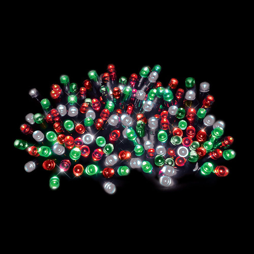 Solar Fairy Lights 500 Red White Green