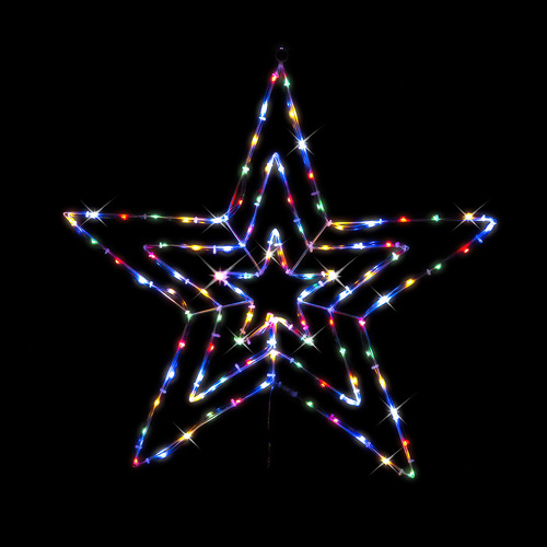 70cm Solar-Powered Flashing 3-in-1 Star Light - Multi-Colour LED Outdoor Decoration