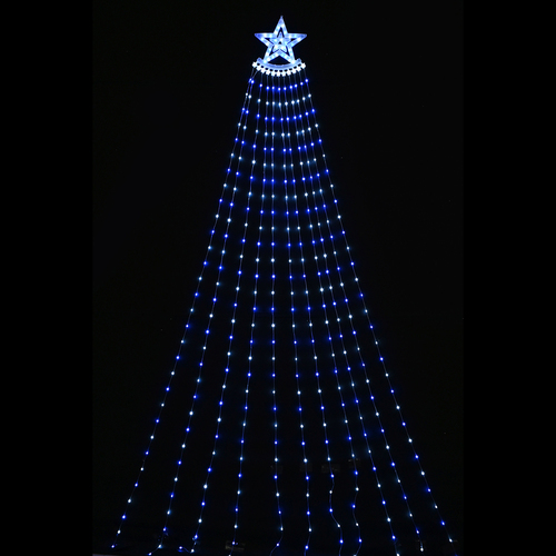 LED Star Tree with Cascading Light Strings - Blue & White